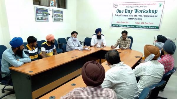 One-day Workshop on “Dairy farmers vis a vis FPO formation for better income” held at KVK, Tarn Taran