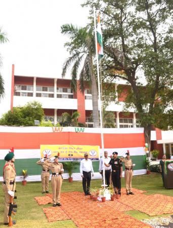 Dr. Inderjeet Singh, Vice–Chancellor GADVASU unfurled the National Flag in the University premises on 77th Independence Day on 15th August 2023