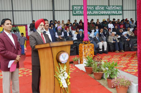 Dr. A. S. Nanda Vice Chancellor address the students in 13th Annual Athletic meet was held at GADVASU on 13th March 2019