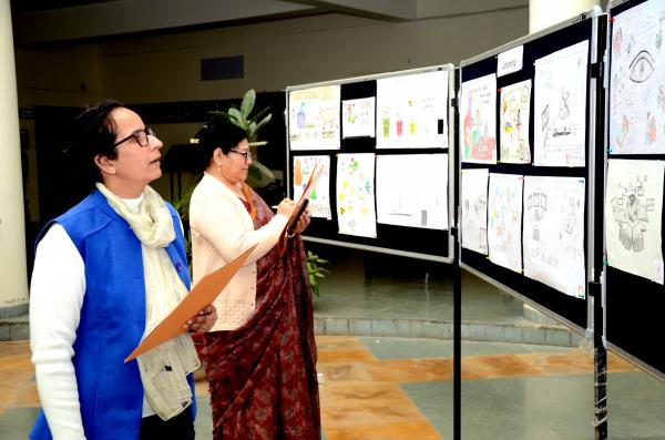 photography, poster making, cartooning, rangoli making, collage making, clay modelling and extempore performed during the foundation day celebration