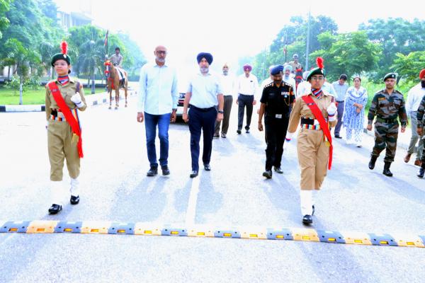 Dr. Jatinder Paul Singh Gill, Vice-Chancellor, Dr. Sarvpreet Singh Ghuman, Director Students’ Welfare during March Past